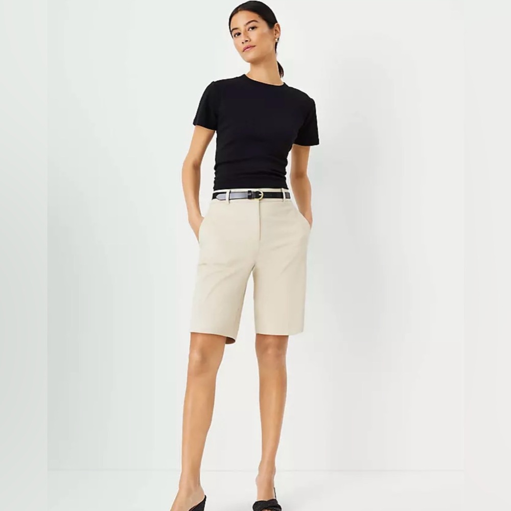 Ann Taylor Curvy Bermuda Shorts Beige Size 4